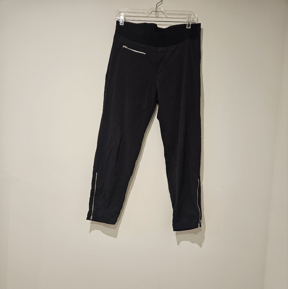 Athleta Joggers With Zipper Detail, Size 10, Black